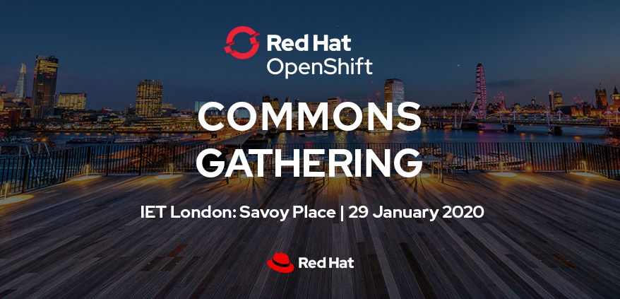 RedHatEMEA's tweet photo. Are you ready for OpenShift Common's Next Community Gathering?
The OpenShift Commons Gathering will be held in London, UK in Jan 29th 2020.
https://t.co/teh3bZiKGT
#OpenShift #CommonsGathering https://t.co/frVmJajRSI