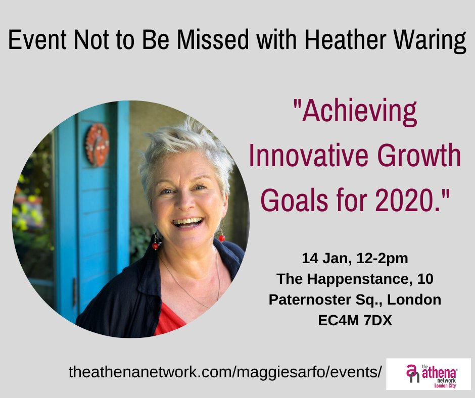 Athena_City's tweet photo. Heather Waring shares some great tips on 'Achieving Innovative Growth Goals For 2020!'. 
Do join us 👉 https://t.co/geUbUAh0T9.  

#AthenaCity   #GrowthGoals  #WomenInBusiness  #BusinessNetworking https://t.co/l5ijysf6N0