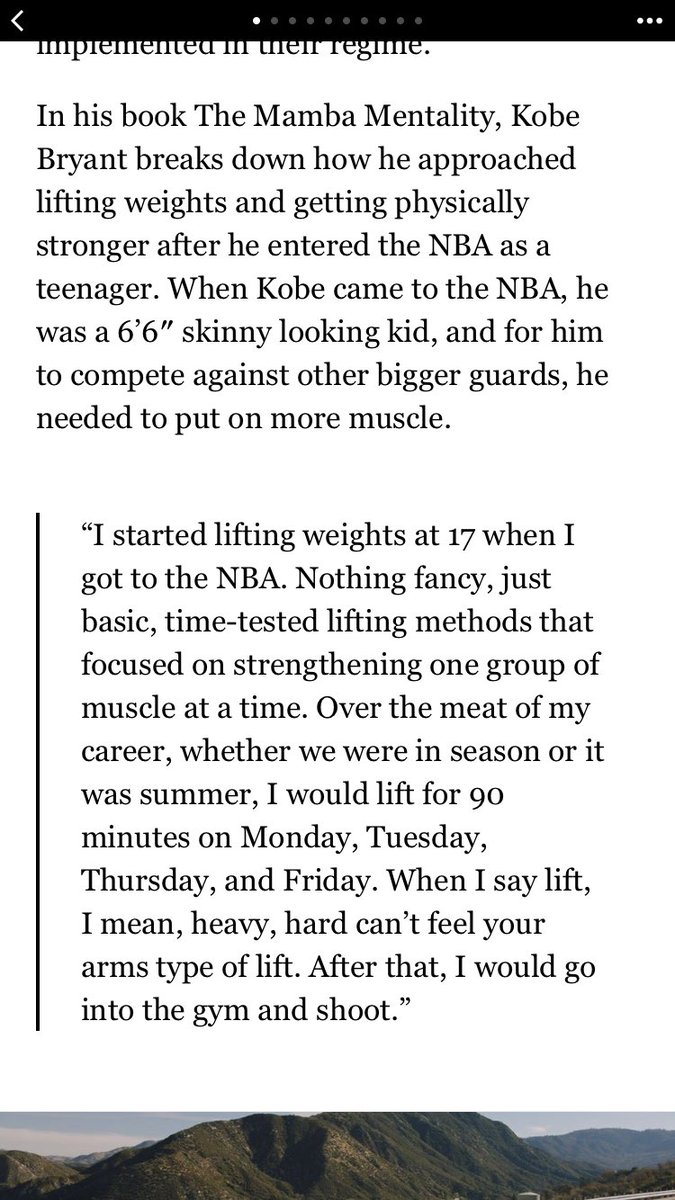 Kobe lifted hard for 90 minutes, four days a week, in season. It can be done! Who do you want to be? He describes his methods in his book The Mamba Mentality #GRIT