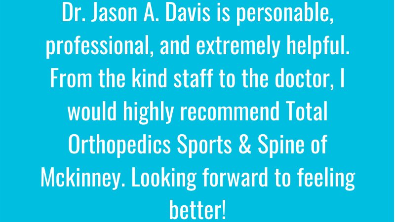 What are our patients saying about Dr. Davis? Read for yourself! ⬇️ #orthopedics #orthopedicsurgeon #drdavis
