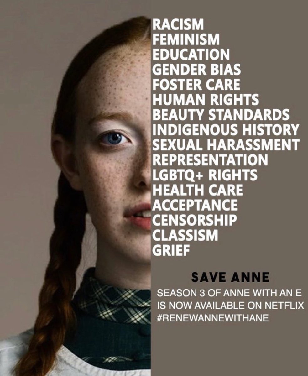 elmoeniamas's tweet photo. Saw this on instagram and had to repost here. We don’t have enough shows that deal with all of the above as carefully as AnnE does. This show deserves more. #SaveAnneWithAnE  
#AnnewithaneE #reneweannewithane https://t.co/Th4Q74oXPZ