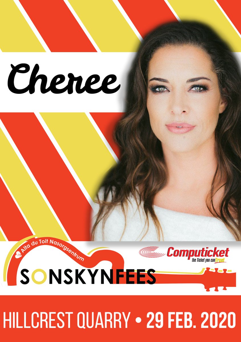 Sonskynfees's tweet photo. Die volgende kunstenaar het beslis al baie harte gevang!

Ons is baie trots om vir Cheree by hierdie jaar se #fees te he! As julle nog nie kaartjies het nie moet julle wikkel - Die familie fees van die jaar is om die draai!

#Sonskynfees #Cheree #Kunstenaar #KoopNou https://t.co/pEdMxmSOAe