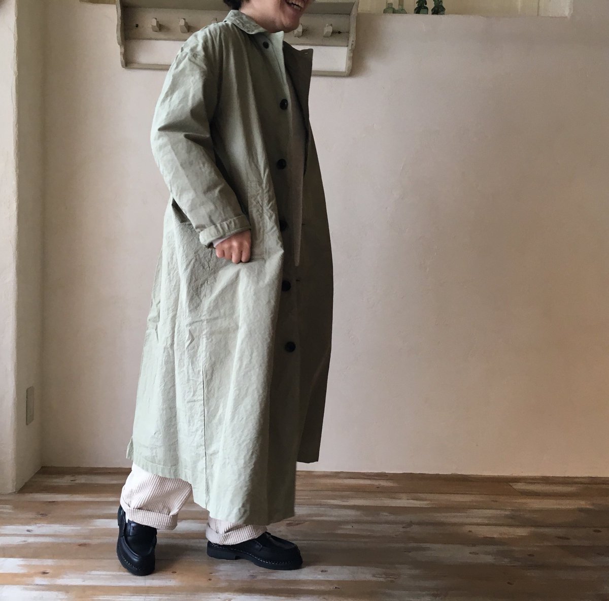 超美品 ネストローブ スーピマコットン ステンカラーロングコート 超美品 ネストローブ スーピマコットン ステンカラーロングコート