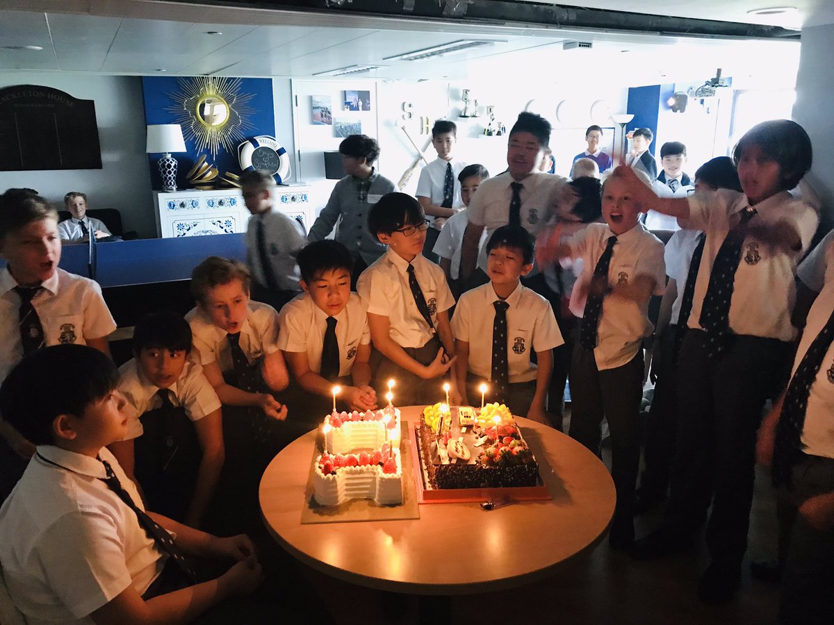 HHKSShackleton's tweet photo. Happy birthday Terrence! Wonderful lunchtime celebration for the #boysofshackleton as they loaded up on sugar before inter-House sport! @Harrow_HK #shackletonfamily https://t.co/k61e2m3LWP