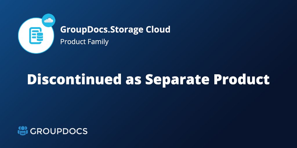 GroupDocsCloud's tweet image. GroupDocs.Storage Cloud has been discontinued as a separate product. Its storage features are now available as micro-services in every GroupDocs Cloud API.
blog.groupdocs.cloud/2019/12/16/gro…