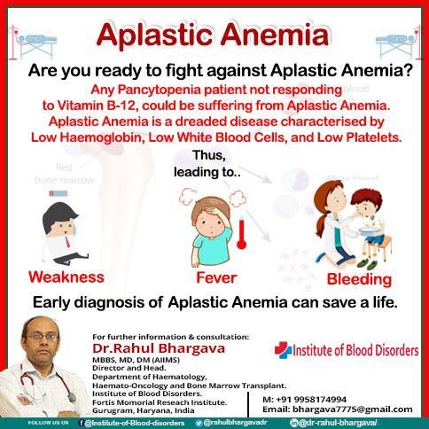 Aplastic Anemia is a dreaded disorder associated with high mortality. We shall do urgent Bone Marrow Aspiration/ Biopsy to confirm the diagnosis and can treat with 
Bone Marrow Transplant (BMT), or
Anti Thymocyte Globulin (ATG), or 
Oral Cyclosporine and Revolade....