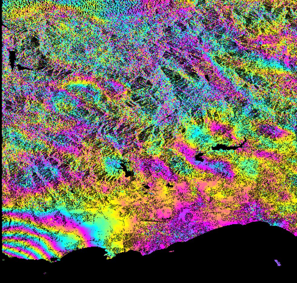 Sentinel-1 interferogram showing deformation from 7 January Puerto Rico earthquake