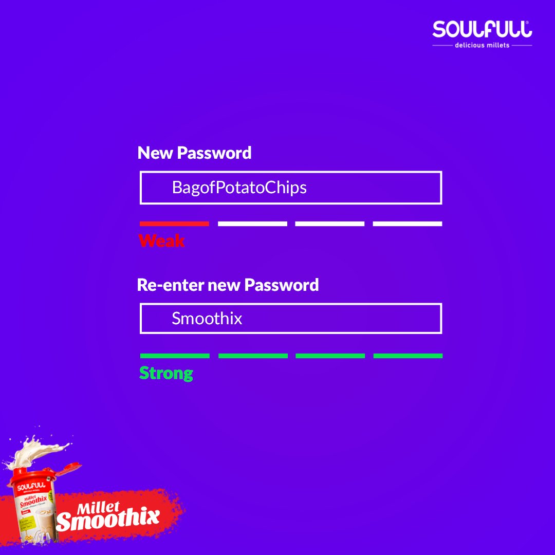 SoulfulSmoothix's tweet photo. If you are scared of hunger hacks, keep a Smoothix password handy!
.
.
#SoulfullSmoothix #Smoothix #ShakeYourHungerAway #Smartshake #Supershake #Smartfood #Soulfull 
#MilletSmoothix #Nopreservatives  #Highprotein #Midmealssnacks  #Snacksbetweenmeetings #Topicalpost #Trendingpost https://t.co/2rV8O9tfgC