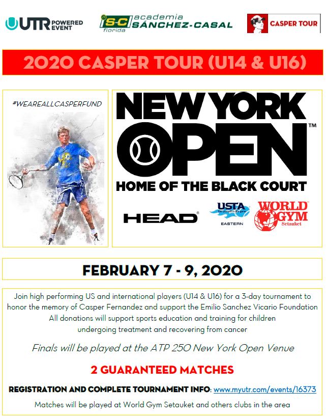 FundacionESV's tweet photo. #2020CasperTour. US, International players (U14&U16).
Tournament to honor the memory of Casper and support @FundacionESV . Donations will support sports education, training for children undergoing treatment and recovering from cancer. #NewYorkOpen @MyUTR
https://t.co/CRWXS3eRfE https://t.co/lsuXG9RVNr