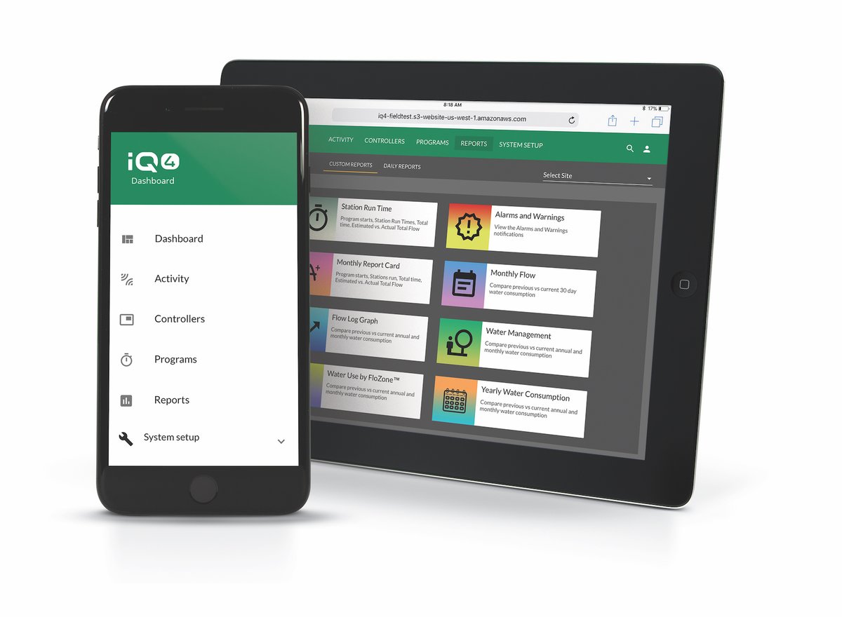 RainBirdCorp's tweet photo. Commercial irrigation sites are facing lots of #irrigation challenges. Our brand new IQ4 central control platform can help them easily tackle those challenges with advanced water management and remote access. Learn more: https://t.co/5t8Bt41Xbt https://t.co/E8hI082LJK