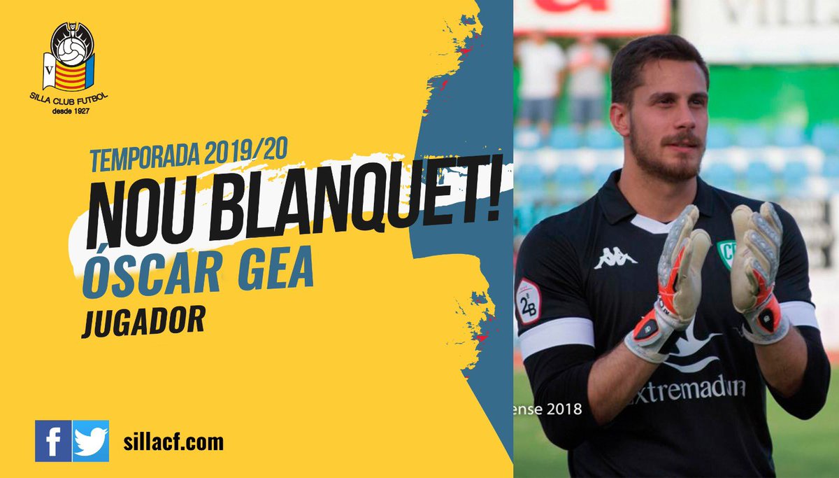 🗣📣 ⚽️ NOU BLANQUET❗️|

APUNTALEM LA PORTERIA 👉 sillacf.com/apuntalem-la-p…

✅ Oscar Gea Barrantes ‘Oscar’ (21-03-96) es converteix en nou porter del Silla C.F. 

❇️ El ja meta blanquet, natural de Gandia, malgrat els seus 23 anys, compta amb una àmplia experiència