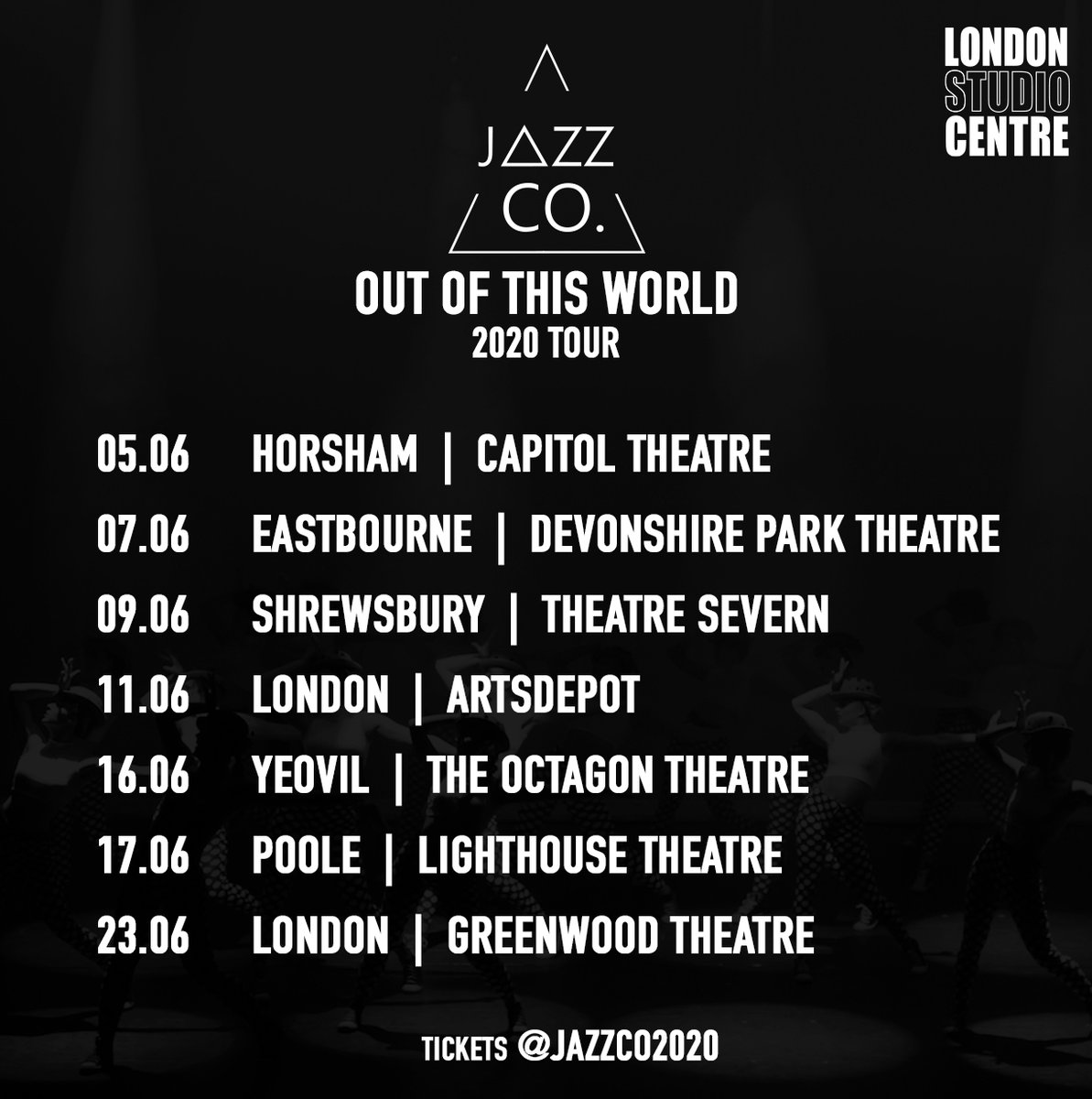 @JazzCo2020 ‘OUT OF THIS WORLD’ 2020 tour dates announced!

🎫 👉 Go to jazzdanceco.uk/tour for tickets!