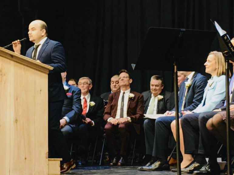 tilakniroula's tweet photo. Honored to share my welcoming note at an Inaugural ceremony of @MayorJoyceCraig and the city’s two governing boards; Board of Aldermen and Board of School Committee Representatives. Manchester needs someone like you to grab the horns and work on some major problems we have today. https://t.co/kfx2DbqtQb