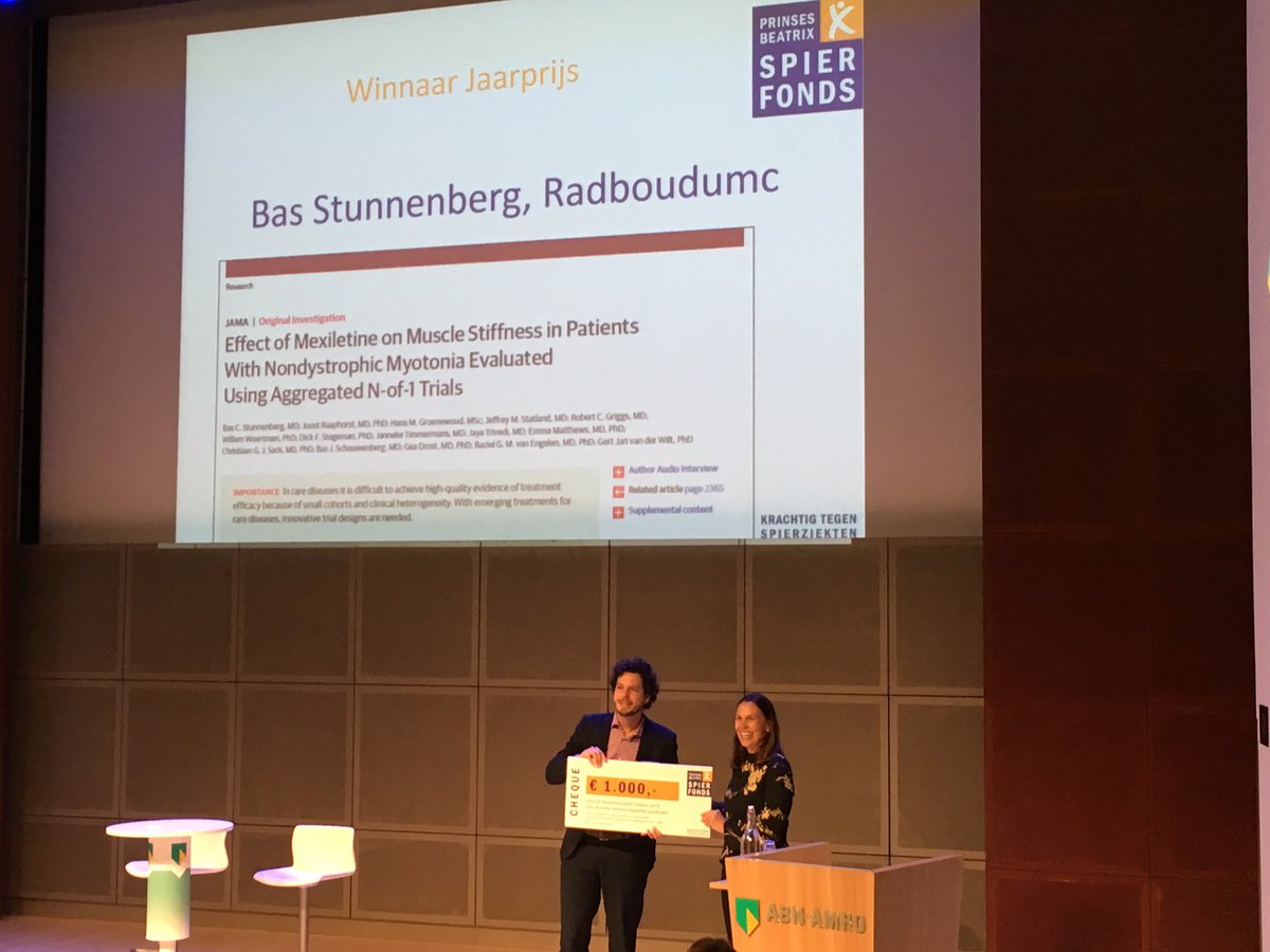 Bas Stunnenberg winnaar van de Jaarprijs neuromusculaire ziekten @Spierfonds