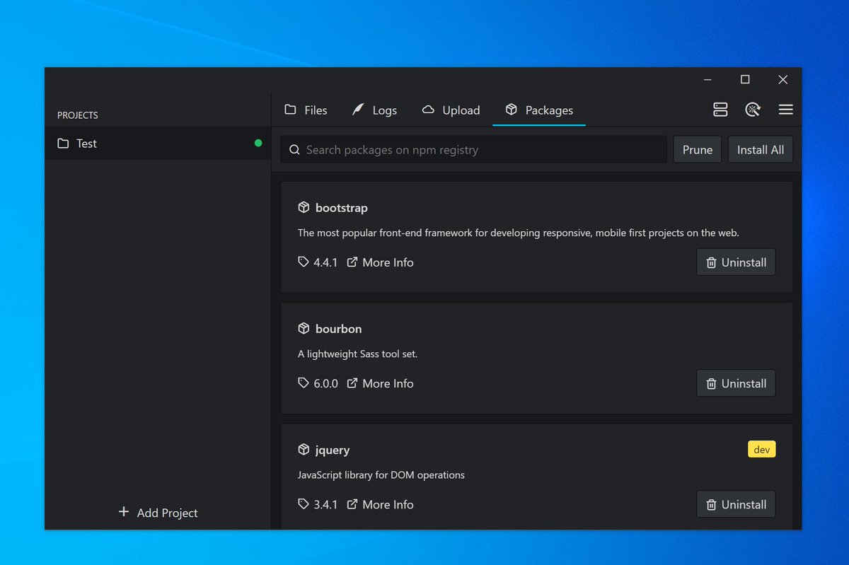 Prepros 7 is here with https server, JavaScript bundler, package manager, brand new UI and much more. prepros.io