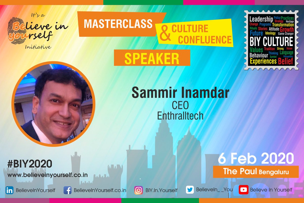 BelieveIn__You's tweet photo. Always interesting to hear entrepreneurs journey of forging into the future. Looking forward to hear @SammirInamdar talk about #culture of #digital he’s building via platforms &amp; learning content leveraging all tools of the 4th Industrial Revolution. #BIY2020 https://t.co/b3U4nP9f0X