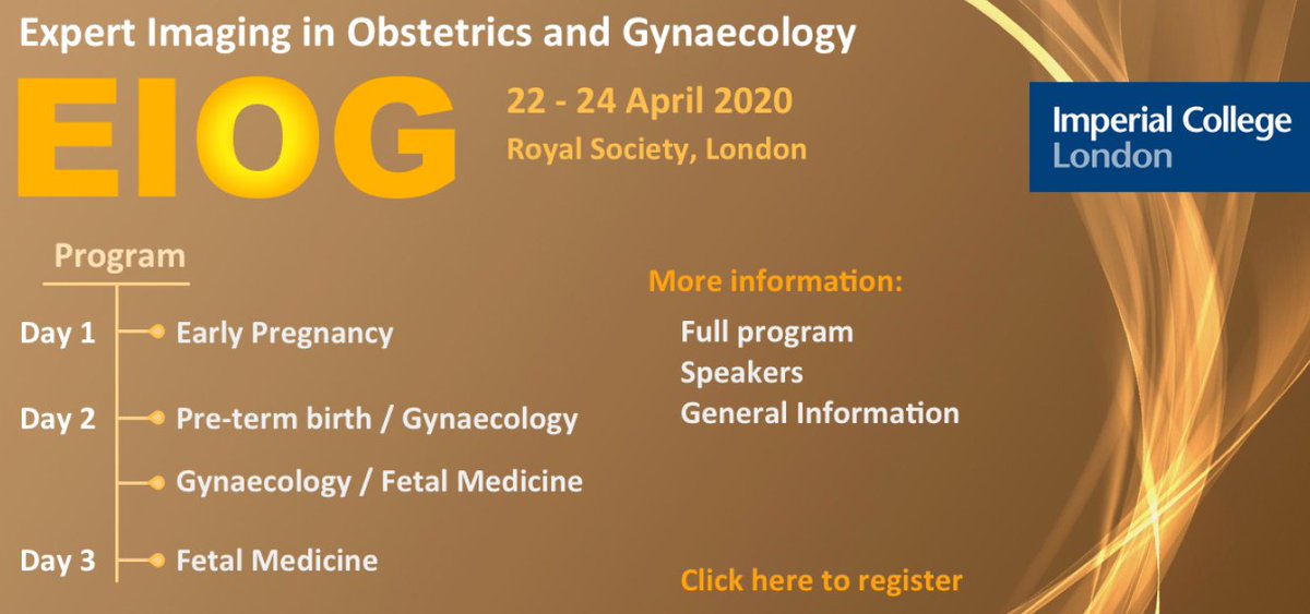 Programme for Expert Imaging in Obstetrics and Gynaecology 2020.

Full program and registration :
symposia.org.uk/eiog/home.html