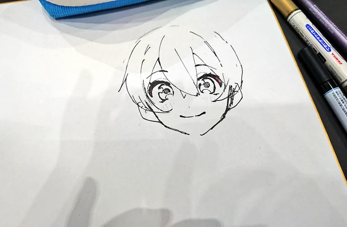 そういえばせっかく撮ってたからコミケで描いた色紙のメイキングもどきあげとく 