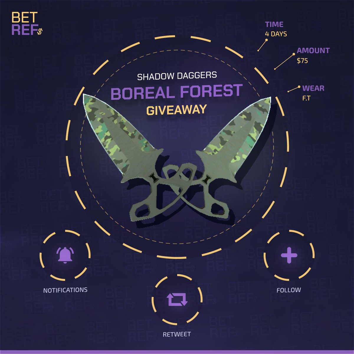 betrefscom's tweet photo. Shadow Daggers Boreal Forest Giveaway! 🎉

RT
Follow @betrefscom
Tag 2 friends
Visit for free $ and to support us: https://t.co/CiBCU3d3wL

Winner drawn in 4 days

The Best Affiliate Codes for Betting: https://t.co/CiBCU3d3wL https://t.co/Igvkvw7BJ2