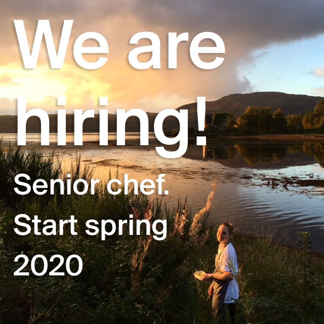 We’re looking for the right person to help support our stellar kitchen team this year, starting in March (or early April). More info. on the Inver Restaurant website. Candidates should apply to pam@inverrestaurant.co.uk by 6th Feb.