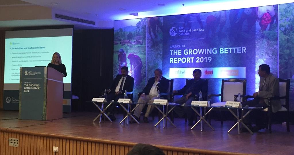 WRIIndia's tweet photo. Program Director @FOLUCoalition @melissapinfield spoke about the #FOLU global report β#GrowingBetter: 10 Critical Transitions to Transform Food and Land Use" in Delhi today. @teriin @CEEWIndia @IIMAhmedabad (1/2) https://t.co/C2G26XocMo