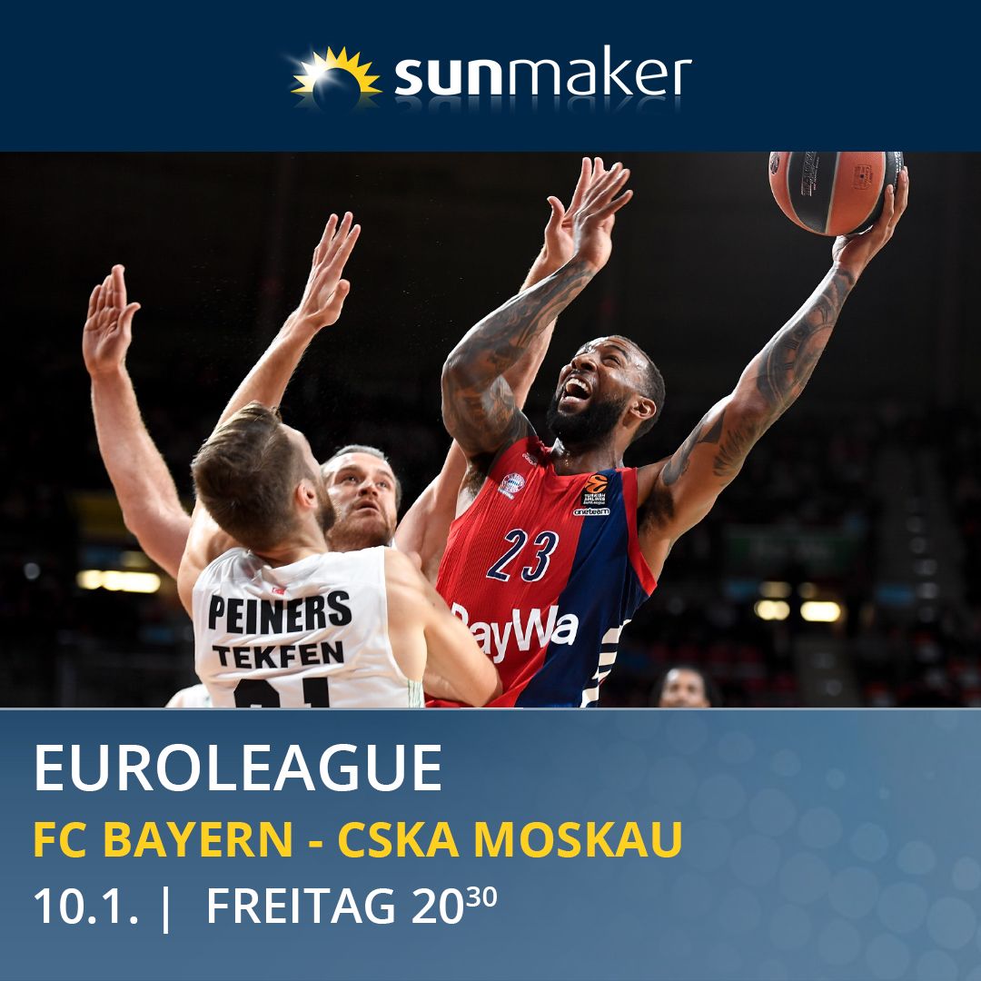 Die Bayern dominieren zwar die Bundesliga, doch in der #EuroLeague ist die Bilanz bislang ernüchternd. 😏 Nur 6 Siege aus 17 Spielen und jetzt kommt auch noch der russische Meister CSKA Moskau, gegen den bislang noch kein einziger Sieg gelang. 😕 

#sunmaker #FCBB #BAYCSK #GameOn