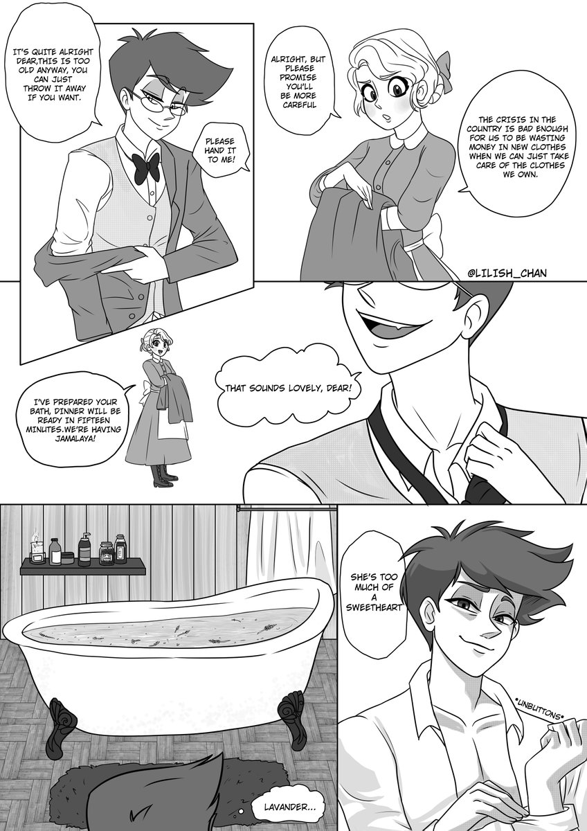lilish_chan's tweet photo. 2nd part!comic based on a fanfic called The taxidermist, in this AU both charlie and Al are humans and Charlie is Alastor's maid, the link to the story will be in this post, only consider that it's written in spanish 
 #charlastor #HazbinHotelFanart https://t.co/oMMj9UJKJ7
