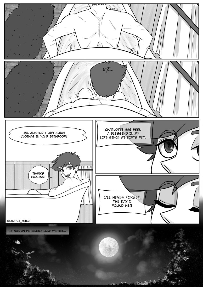 lilish_chan's tweet photo. 2nd part!comic based on a fanfic called The taxidermist, in this AU both charlie and Al are humans and Charlie is Alastor's maid, the link to the story will be in this post, only consider that it's written in spanish 
 #charlastor #HazbinHotelFanart https://t.co/oMMj9UJKJ7