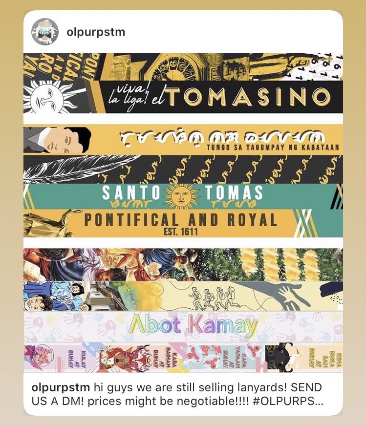 olpurpstm's tweet photo. 2020 na. Wala pa rin kayong https://t.co/GXvqYJLIFf Lanyards?

Mga Tomasino, buy our premium lanyards (designed by, yep, ours truly) for only P100 each! ISANG DAAN NALANG HUY!

Ang 'di bumili at 'di kami pansinin mamalasin ng 5 years—char.

LIMITED STOCKS! 🤩🥰 DM US FOR ORDERS! https://t.co/WicCYYHREB