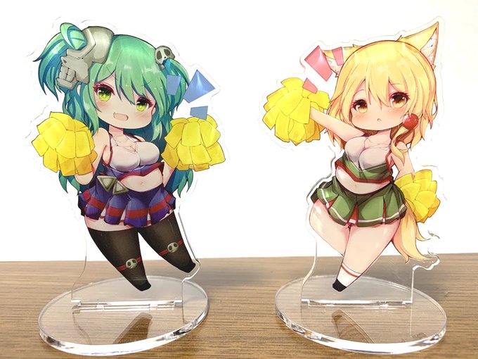 もりのさんにデザインして頂いた、
ミスズとマリーカのアクリルフィギュアが届きました!
かわいい!鮮やか!テンションが高ぶる!! 