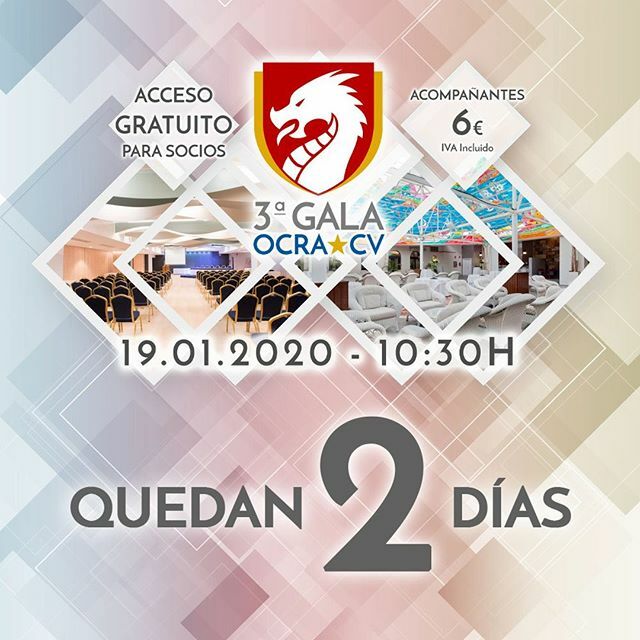 Un año más en OCRA CV vamos a celebrar nuestra “Gala OCRA CV” en la que haremos entrega de los trofeos a los ganadores de las diferentes ligas de OCRA CV en la temporada 2019.

La fecha elegida ha sido el 19 de enero de 2020 y en ella aprovecharemos tamb… ift.tt/39U6c5O