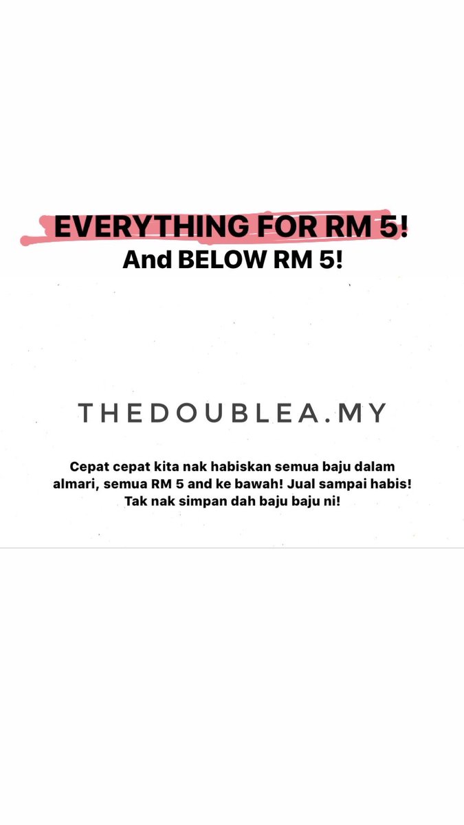 NAtiqahAzman's tweet photo. Do visit @thedoublea.my on Instagram for preloved items RM 5 and below! RT pls! Kita nak clearkan almari, tak nak simpan dah! https://t.co/GG7KDqvSPo