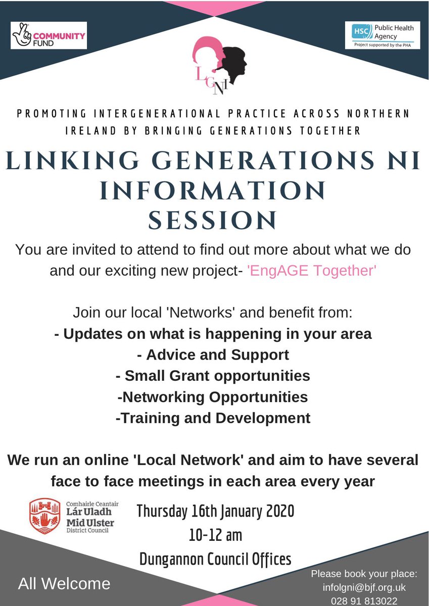 I am delighted to have been asked to speak at this free event run by <a href="/MidUlster_DC/">Mid Ulster Council</a> <a href="/LinkGenNI/">Linking Generations Northern Ireland</a> to highlight the work we are doing at <a href="/swccollege/">South West College</a> to bring generations together. The student team will be on hand at event to answer any questions on our #intergenerational project.