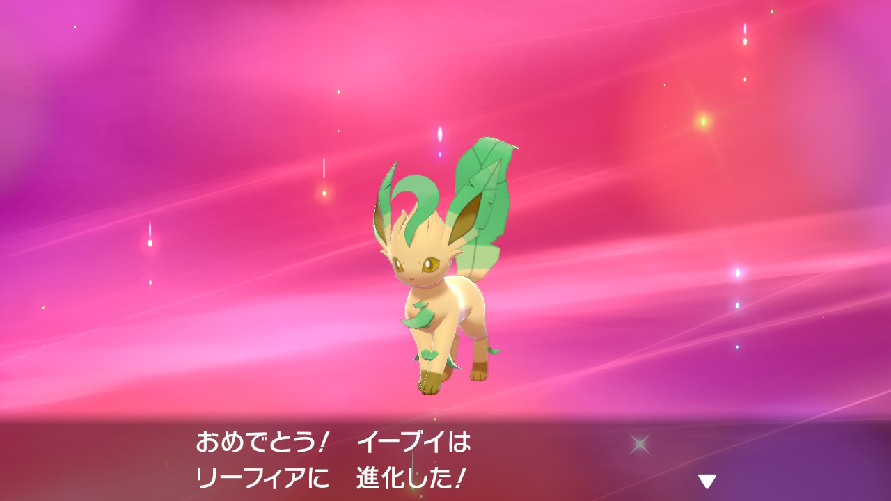 ちゃそ ニンフィアらぶ 自己産の色違いイーブイくんは 色違いリーフィアになりました ポケモン剣盾 Nintendoswitch T Co Jdj5crsdde Twitter