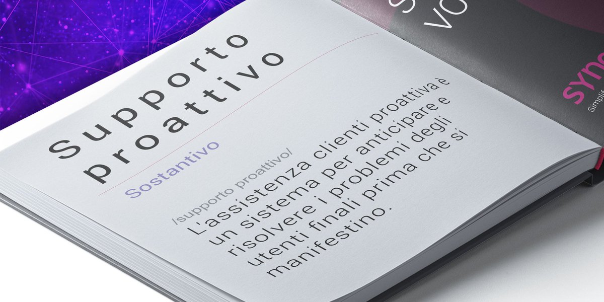 SynetoIT's tweet photo. Nella scelta di un prodotto o servizio IT, l'assistenza è un fattore determinante. Per questo abbiamo deciso di fare un ulteriore passo avanti, offrendovi un #supportoproattivo.
Vi state chiedendo “di cosa si tratta"? 
Leggi qui▶️ https://t.co/cejKLZRhZh #VocabolarioSyneto https://t.co/jmwFmnBKKH