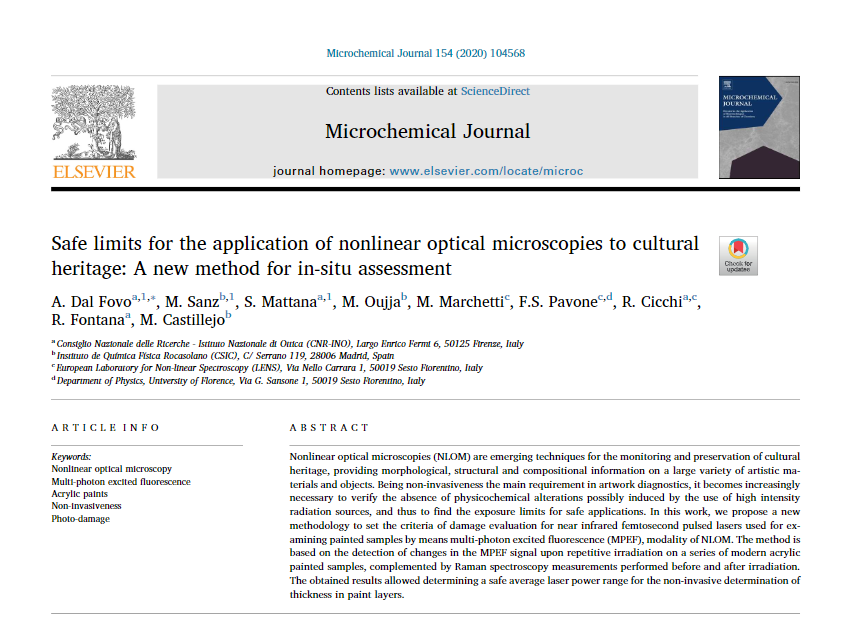 iqf_csic's tweet photo. #IQFRPaper Safe limits for the application of nonlinear optical microscopies to cultural heritage: A new method for in-situ assessment https://t.co/6xkf4hhDCA
Collaboration with #CNR-INO #LENS @UNI_FIRENZE
#NonlinearOpticalMicroscopy #MultiphotonExcitedFluorescence #AcrylicPaint https://t.co/UT7glEZJLK
