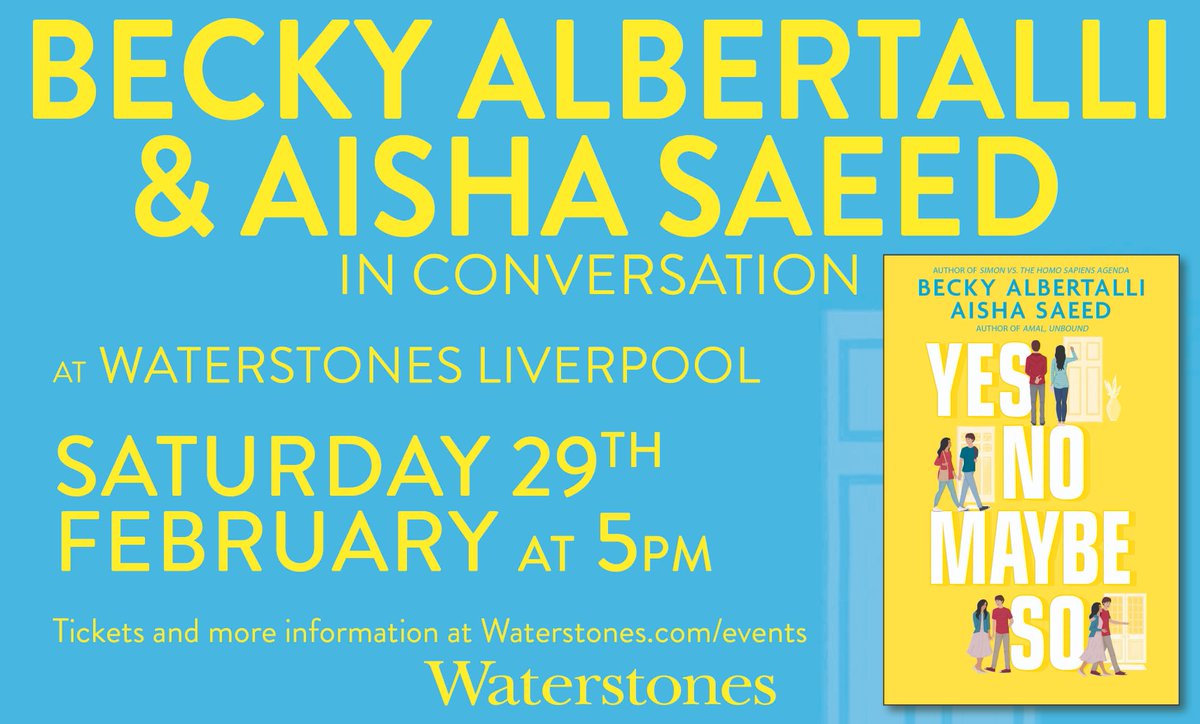 WaterstonesLPL's tweet photo. This is gonna be so good!! Super excited for this :)
Get your tickets to come see the amazing @beckyalbertalli &amp; @aishacs here: https://t.co/LYi1JfXfca https://t.co/4BIl6TSFVU