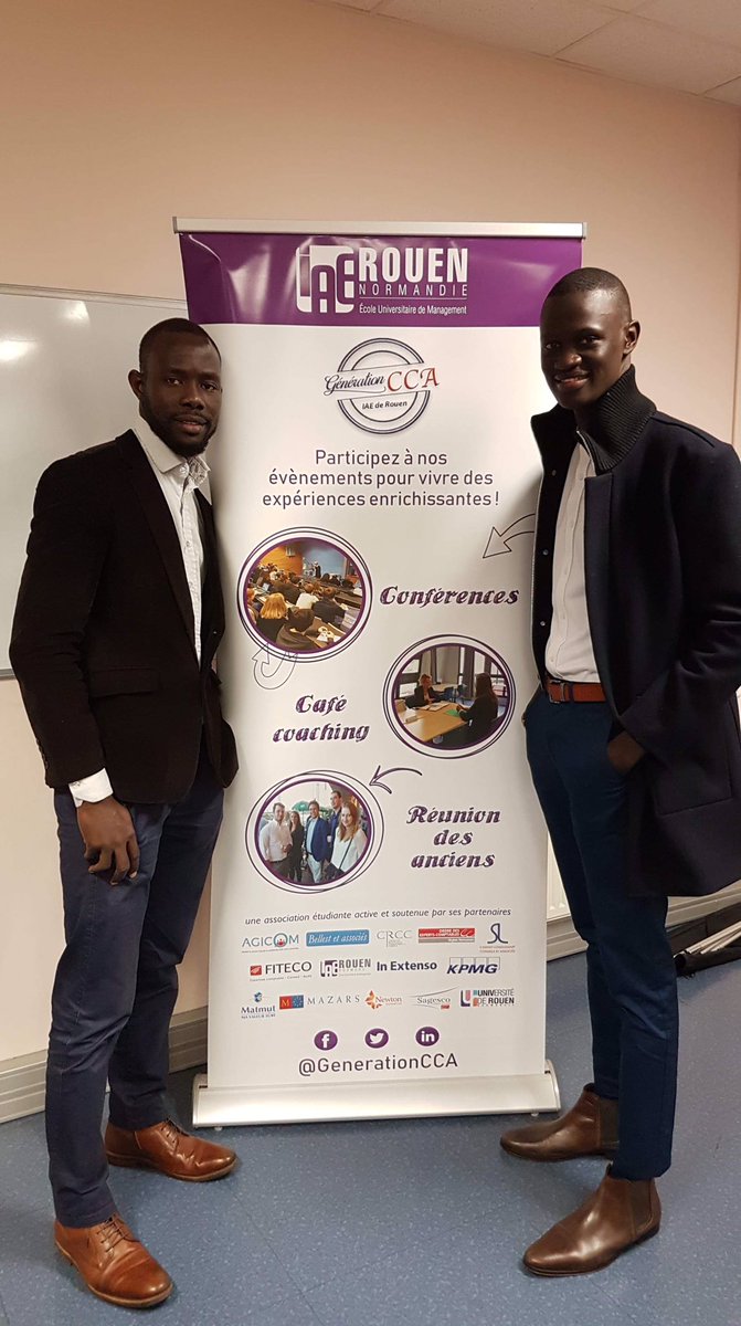 L'<a href="/IAEdeRouen/">IAE Rouen Normandie</a> a eu le plaisir de recevoir, jeudi 9 janvier 2020, M. Mohamed-Lamine TOURE et M. Justin GOMIS d’Hibissap dans le cadre d’une conférence dont le thème était « Retour d’expérience et témoignage ».
Merci à M. TOURE et M. GOMIS pour leur présence.
<a href="/univrouen/">Université de Rouen Normandie</a>