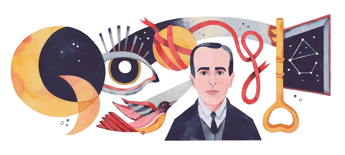 ¡FELIZ CUMPLEAÑOS, QUERIDO VICENTE HUIDOBRO! Me llena de emoción haber ilustrado el Doodle de <a href="/Google/">Google</a> que celebra el 127º aniversario de tu nacimiento🎈 Más info e imágenes: instagram.com/p/B7IlSmDlQQm