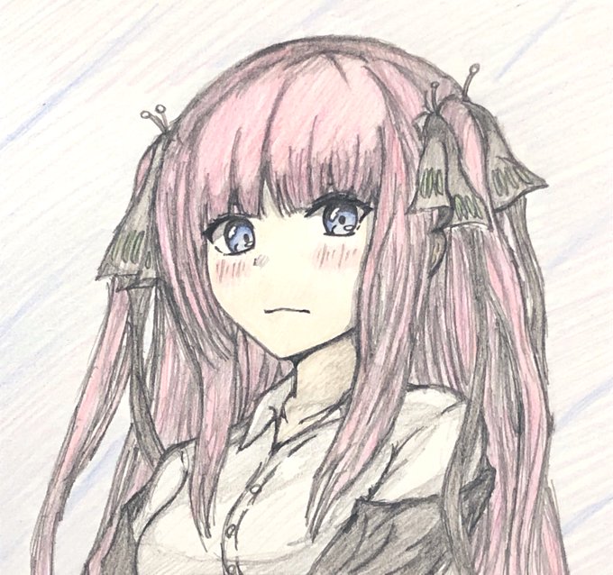鎖那さんがTwitterに投稿した中野二乃(五等分の花嫁)のイラスト。