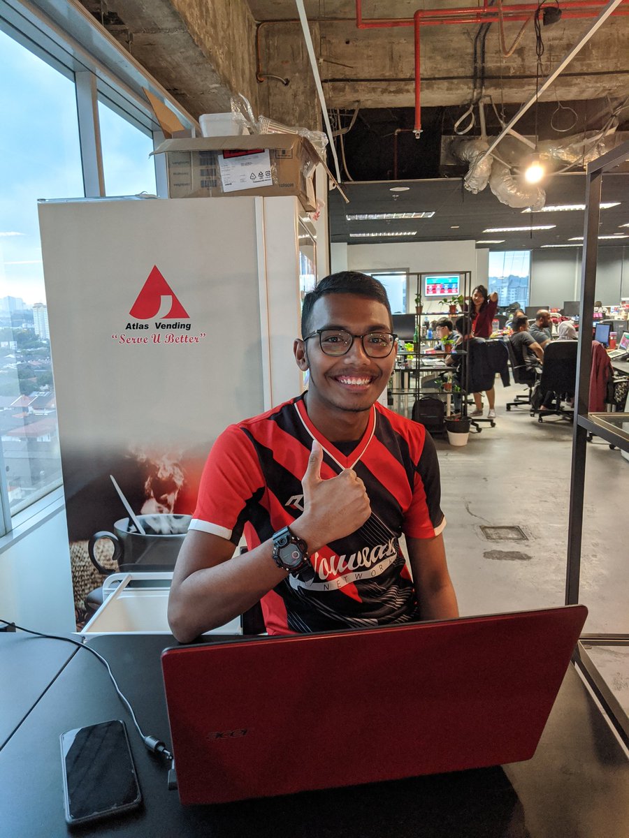 KaodimTech's tweet photo. Our QA intern, Haikal in good spirits on his last day in Kaodim. We wish him good luck with his future endeavors!
@_haikalazmi https://t.co/7MipXDFBUp