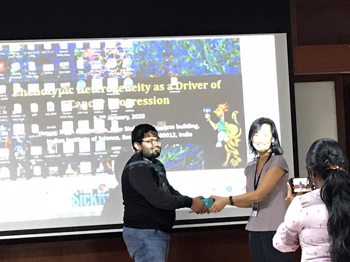 mkjolly15's tweet photo. @kishorehari139 @BSSE_IISc inaugurates inaugurates the 'Best Poster' awards for the group, by receiving the top spot in poster presentation at #Phenotypicheterogeneity meeting @iiscbangalore. Congrats to all co-authors @BSabuwala @francescfont @SZapperi @CAMLaPorta @VishnuBalaram https://t.co/qLh9ZCCeia