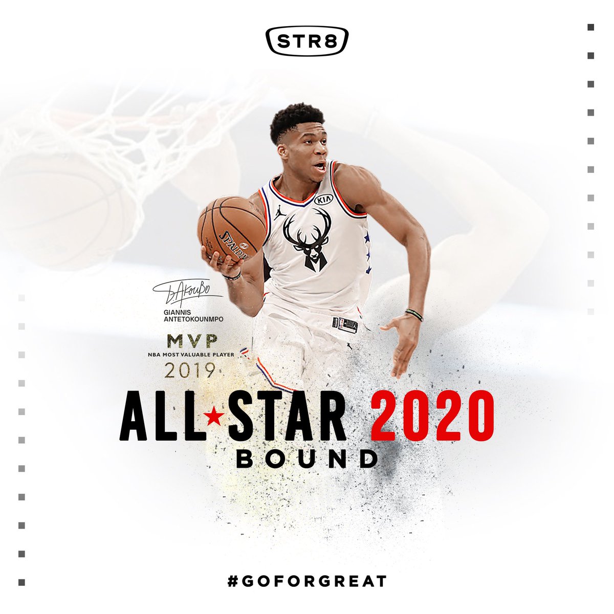 STR8Philippines's tweet photo. Giannis is bound to #GoForGreat in the 2020 NBA All-Star Game as the East’s current leading vote-getter! Get All-Star level confidence with STR8.
#EdwardxSTR8PerformanceLine #EdwardBarber #BattleoftheRivals #GreekFreak #basketball #GiannisAntetokounmpo #fibawc #fiba #ballislife https://t.co/TgzdORV164