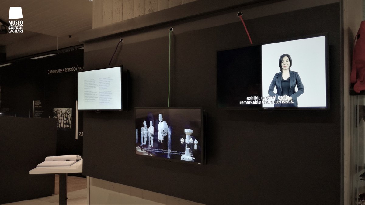 MuseoArcheoCa's tweet photo. Tre nuovi monitor accolgono i nostri visitatori all'ingresso! 🤗📺 Troverete un video di benvenuto in lingua #LIS, uno sull'esposizione delle statue #monteprama e uno dedicato all'#accessibilità. Tutti e 3 sono sottotitolati in italiano 🇮🇹 e inglese 🇬🇧
#accoglienza #accessibility https://t.co/aHM4reOVyQ