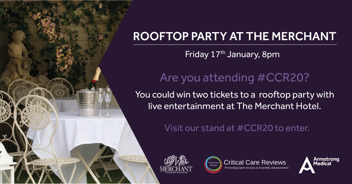 EakinResp's tweet photo. Attending #CCR20?
Visit our stand @CritCareReviews @TitanicBelfast to enter our draw for 2 tickets to a ROOFTOP PARTY @MerchantHotel
#CreatingSupportForLIFE https://t.co/pIemEt0PFz