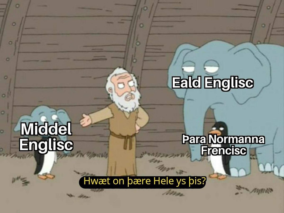 'What in the hell is this?'
Old English (right)
French of the Normans (right)
Middle English (left)
#oldEnglish #middleenglish #normanfrench #ealdenglisc #Englisc
