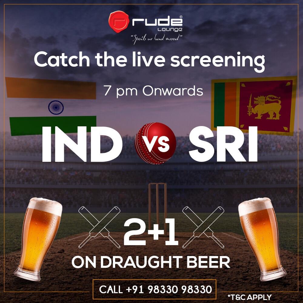 Hello folks! Looking for the perfect place to watch your favourite sport with your gang of buddies? Grab a few drinks and unwind while watching the game at Rude Lounge 🍻 🏏
