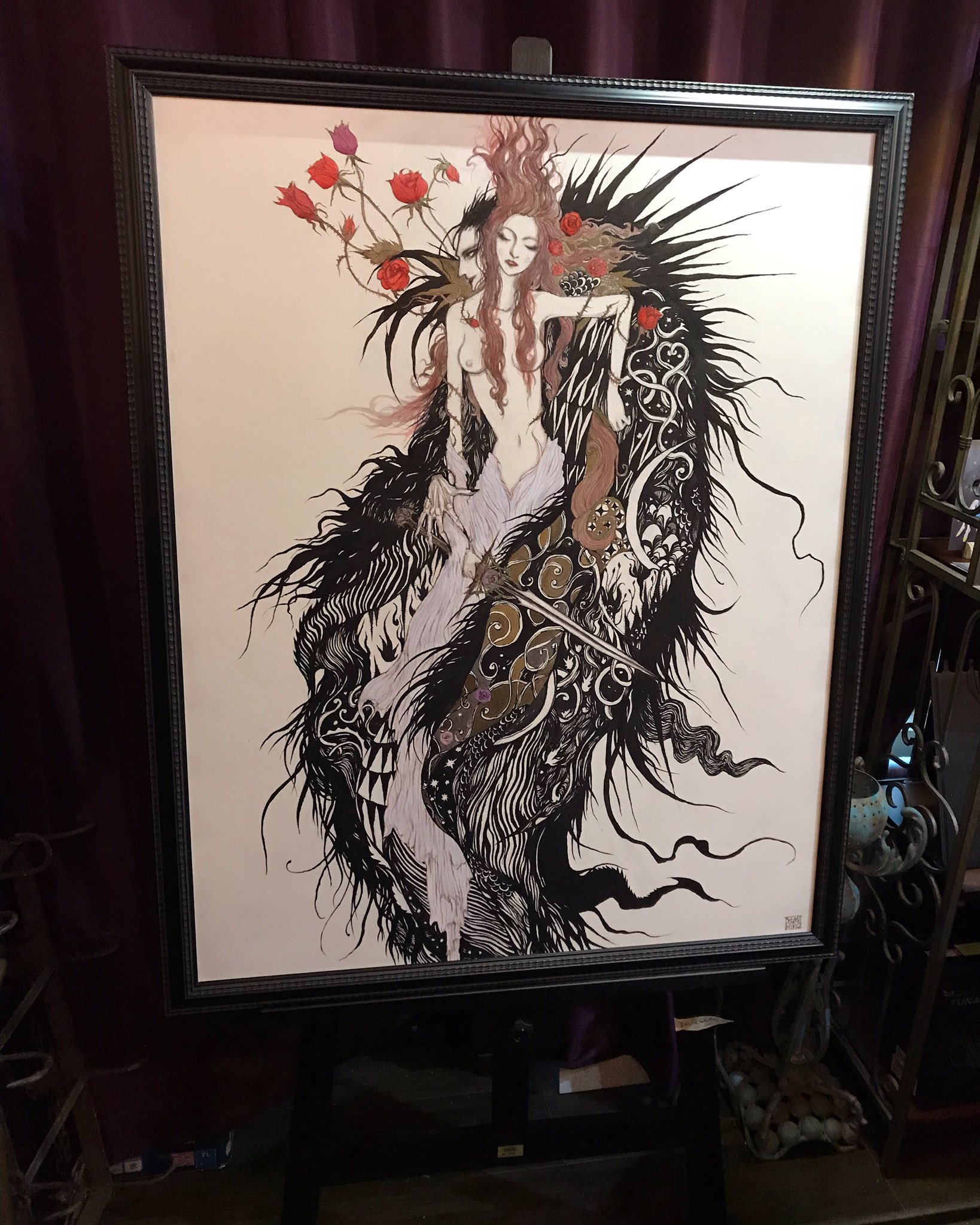 天野弓彦、【Holly&Darkness】、希少な額装用画集より 送料 無料