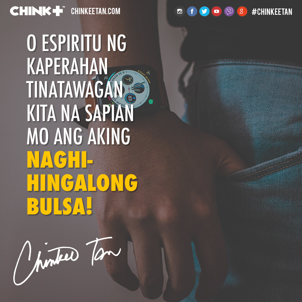 chinkeetan's tweet photo. #KaChink #Hugot of the Day:
"O #espiritu ng #kaperahan tinatawagan kita na #sapian mo ang aking naghihingalong #bulsa!"
For more funny and inspiring tips,
Like and Subscribe at my Youtube channel:
https://t.co/0mwpZbnCI4 https://t.co/YhPfQb6Atz