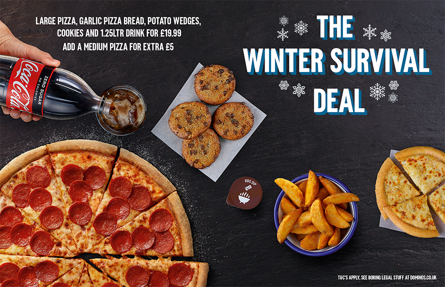 DominosPizzaSK's tweet photo. This month feels like it’s never going to end! Enjoy a pick me up to help speed the week along with our NEW Winter Survival Deal!❄️ https://t.co/sdE2DIUMdd